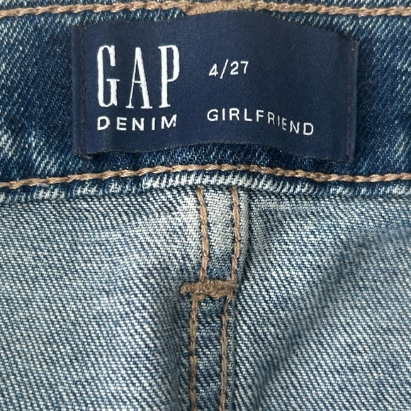 GAP Denim Girlfriend Blue Relaxed Fit Distressed Jeans, Size 4/27 - Picture 7 of 7